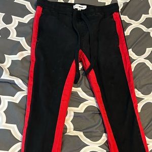 Fashion Nova Men Black & Red Pants